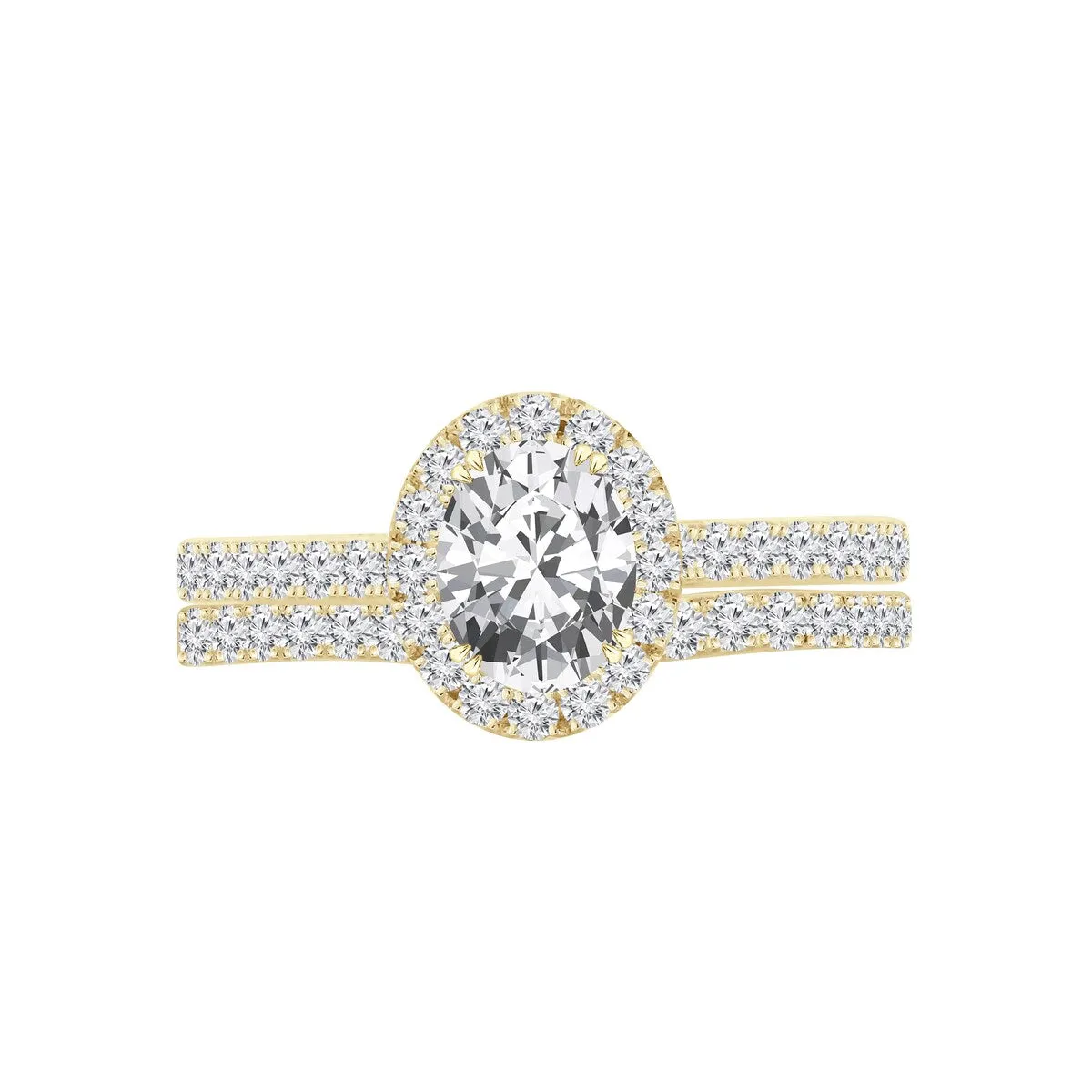 Auriya 1 3/4ctw Oval Shaped Halo Diamond Engagement Ring Set 14k Gold sold by Zulily product image thumbnail 5