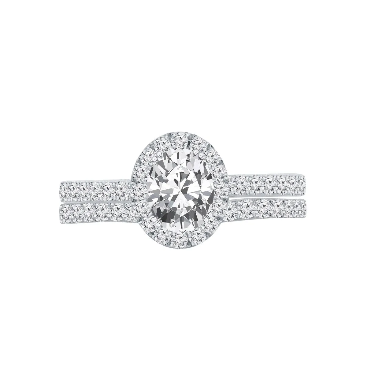 Auriya 1 3/4ctw Oval Shaped Halo Diamond Engagement Ring Set 14k Gold sold by Zulily product image thumbnail 4