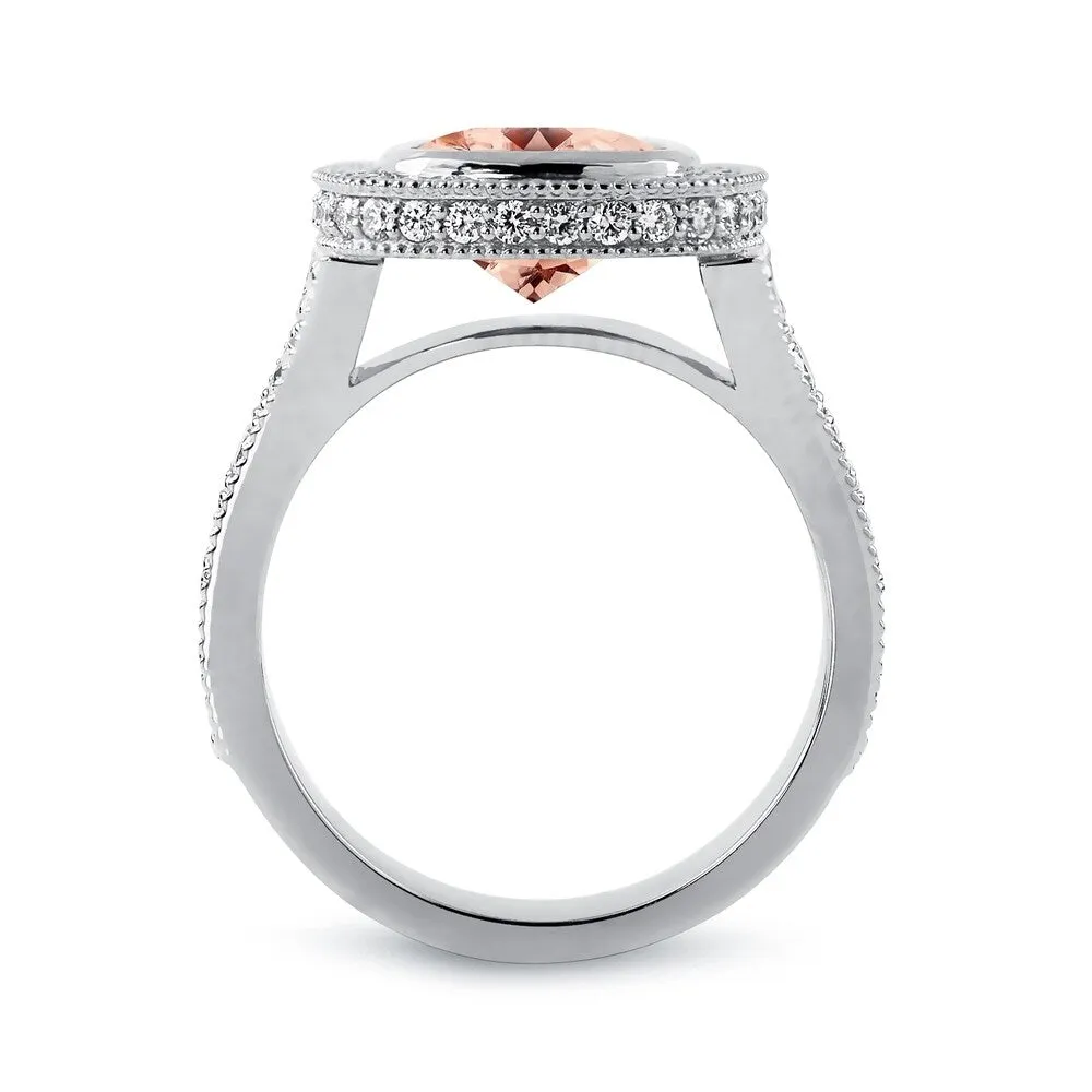 Auriya Vintage 3 1/2ct Cushion-Cut Morganite and 1 3/8ctw Halo Diamond Engagement Ring 14k Gold sold by Zulily product image thumbnail 4