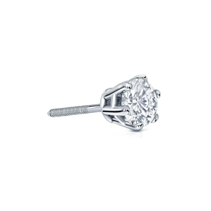 Auriya 14k Gold 1/4ct TDW Round 6-Prong SINGLE STUD (1) Diamond Earring sold by Zulily