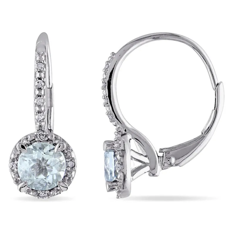 Miadora Sterling Silver Aquamarine and Diamond Accent Earrings sold by Zulily