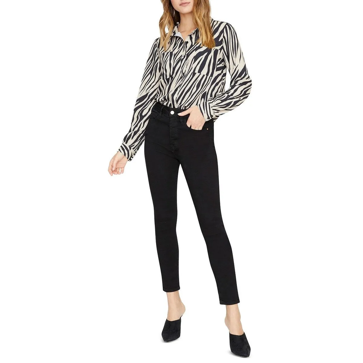 Sanctuary Women's Monday to Sunday Printed Shirt Black Size Small sold by Zulily product image thumbnail 3