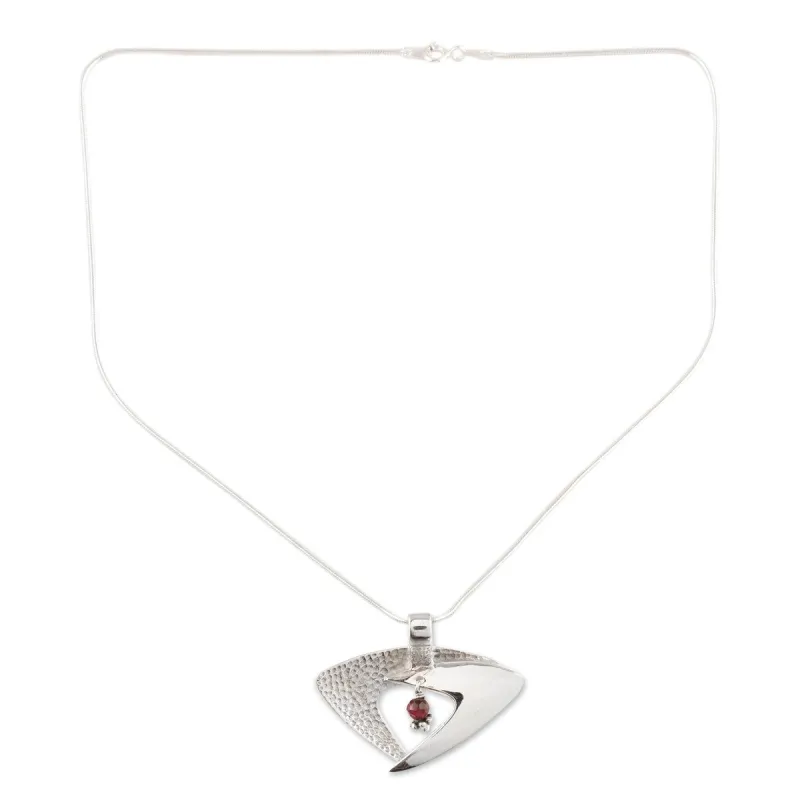 Novica Handmade Hold Me Lightly Garnet Pendant Necklace sold by Zulily