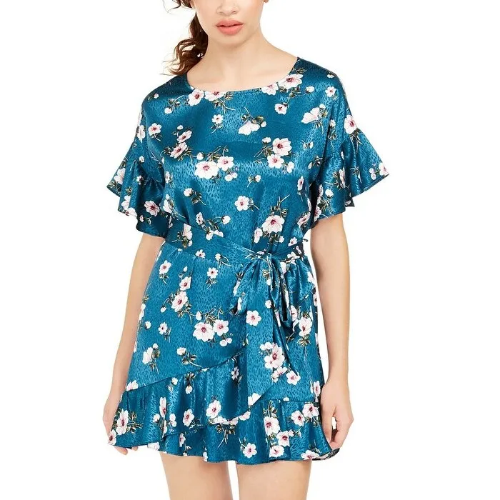 Speechless Women's Short Sleeve Micro Mini Dress Green- Size X-Large sold by Zulily