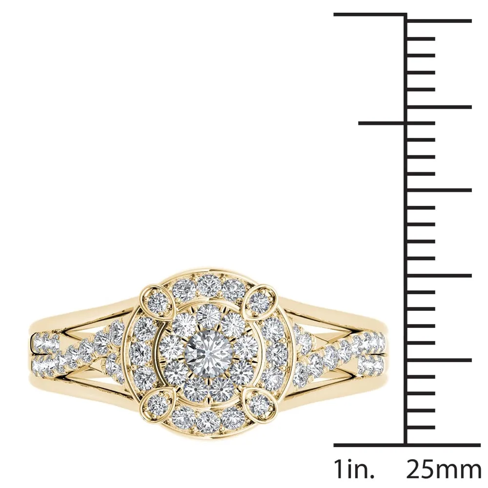 De Couer 10k Yellow Gold 1/2ct TDW Diamond Halo Engagement Ring sold by Zulily product image thumbnail 4