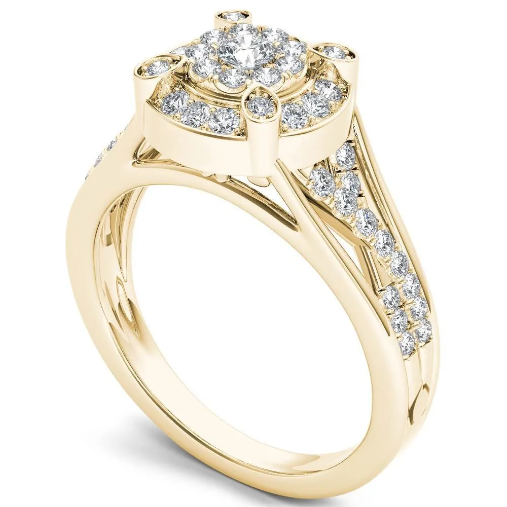 De Couer 10k Yellow Gold 1/2ct TDW Diamond Halo Engagement Ring sold by Zulily product image thumbnail 2