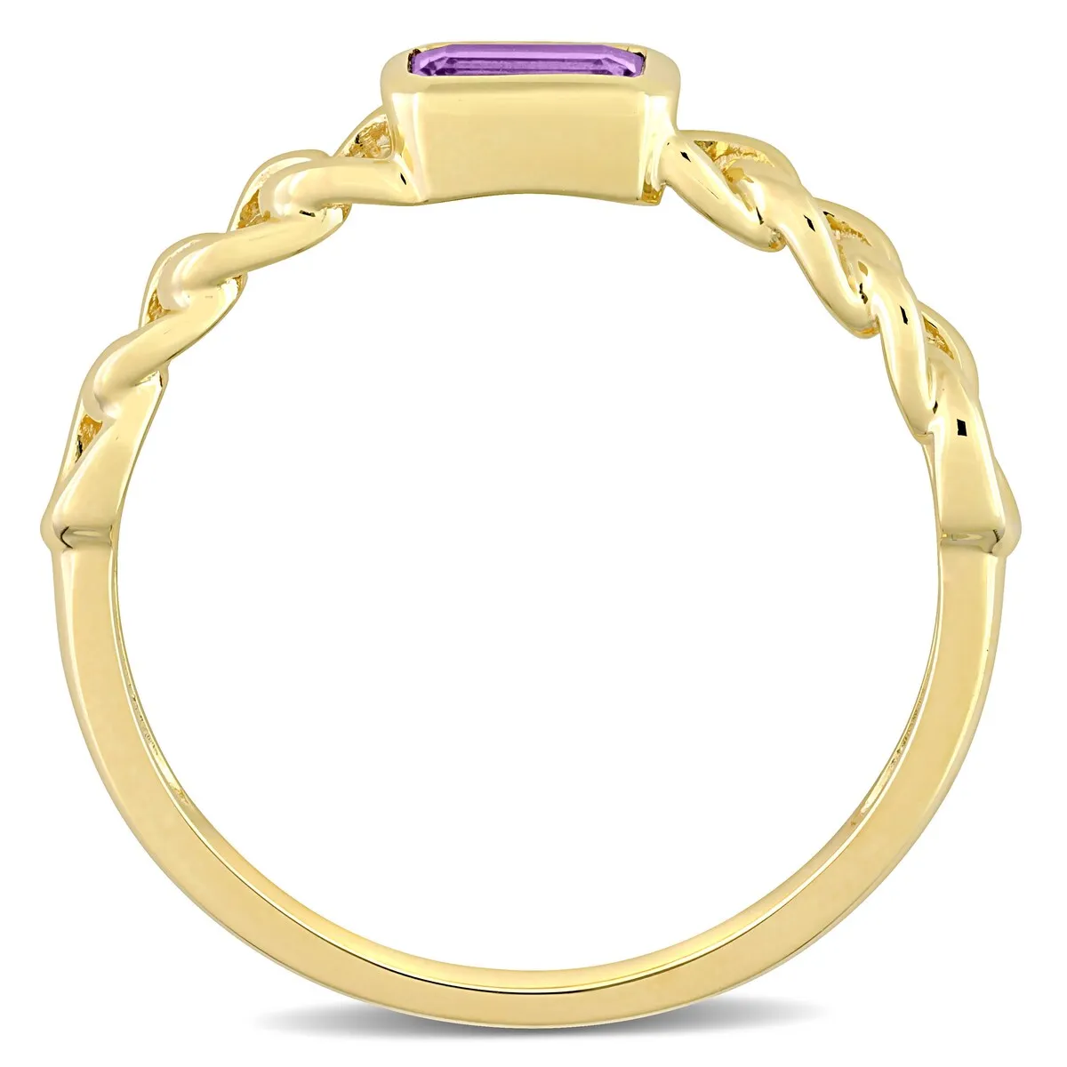 Miadora 10k Yellow Gold Amethyst Stackable Link Ring sold by Zulily product image thumbnail 3