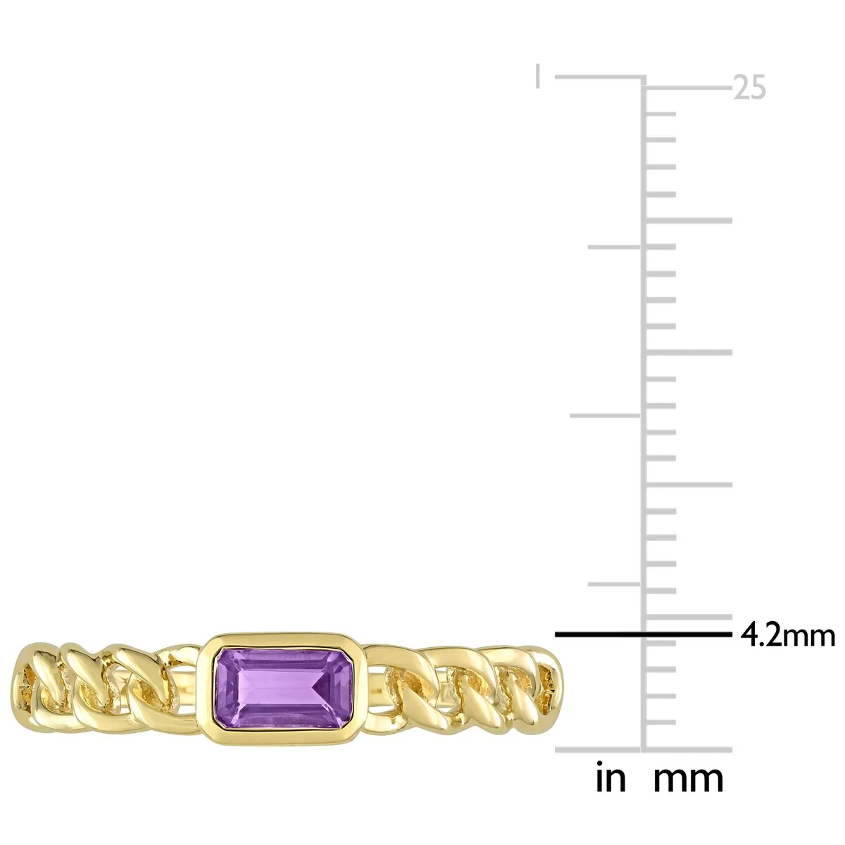 Miadora 10k Yellow Gold Amethyst Stackable Link Ring sold by Zulily product image thumbnail 4