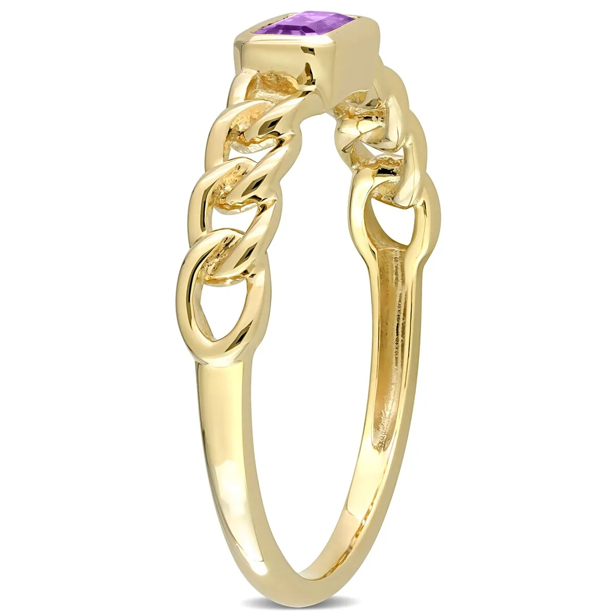 Miadora 10k Yellow Gold Amethyst Stackable Link Ring sold by Zulily product image thumbnail 2