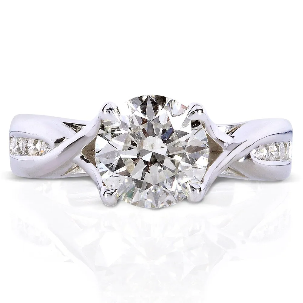 Annello by Kobelli 14k White Gold 1 1/5ct TDW Round Diamond Engagement Ring sold by Zulily product image thumbnail 3