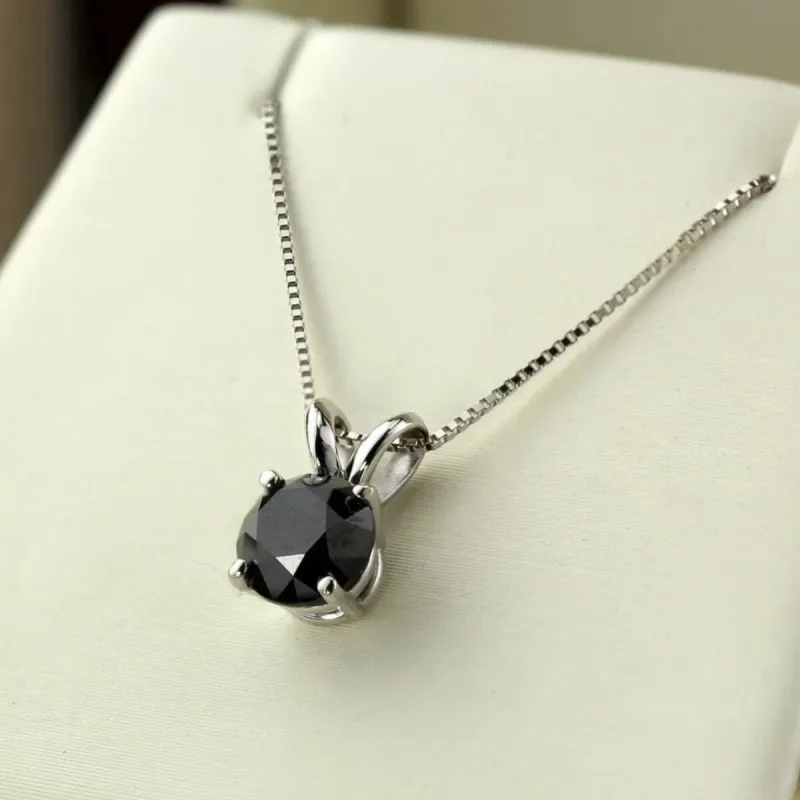 Auriya 1ctw Solitaire Black Diamond Necklace 14k Gold sold by Zulily