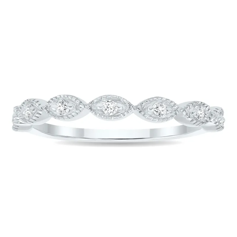 Women's 1/10 Carat TW Diamond Wedding Band in 10K White Gold sold by Zulily
