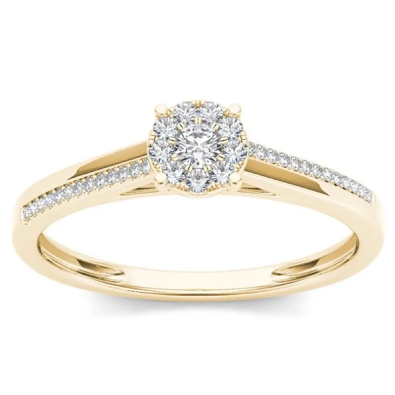 De Couer 10k Yellow Gold 1/6ct TDW Diamond Composite Engagement Ring sold by Zulily