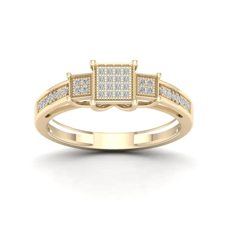 De Couer 1/8ct TDW Diamond Cluster Three Stone Ring - Yellow sold by Zulily