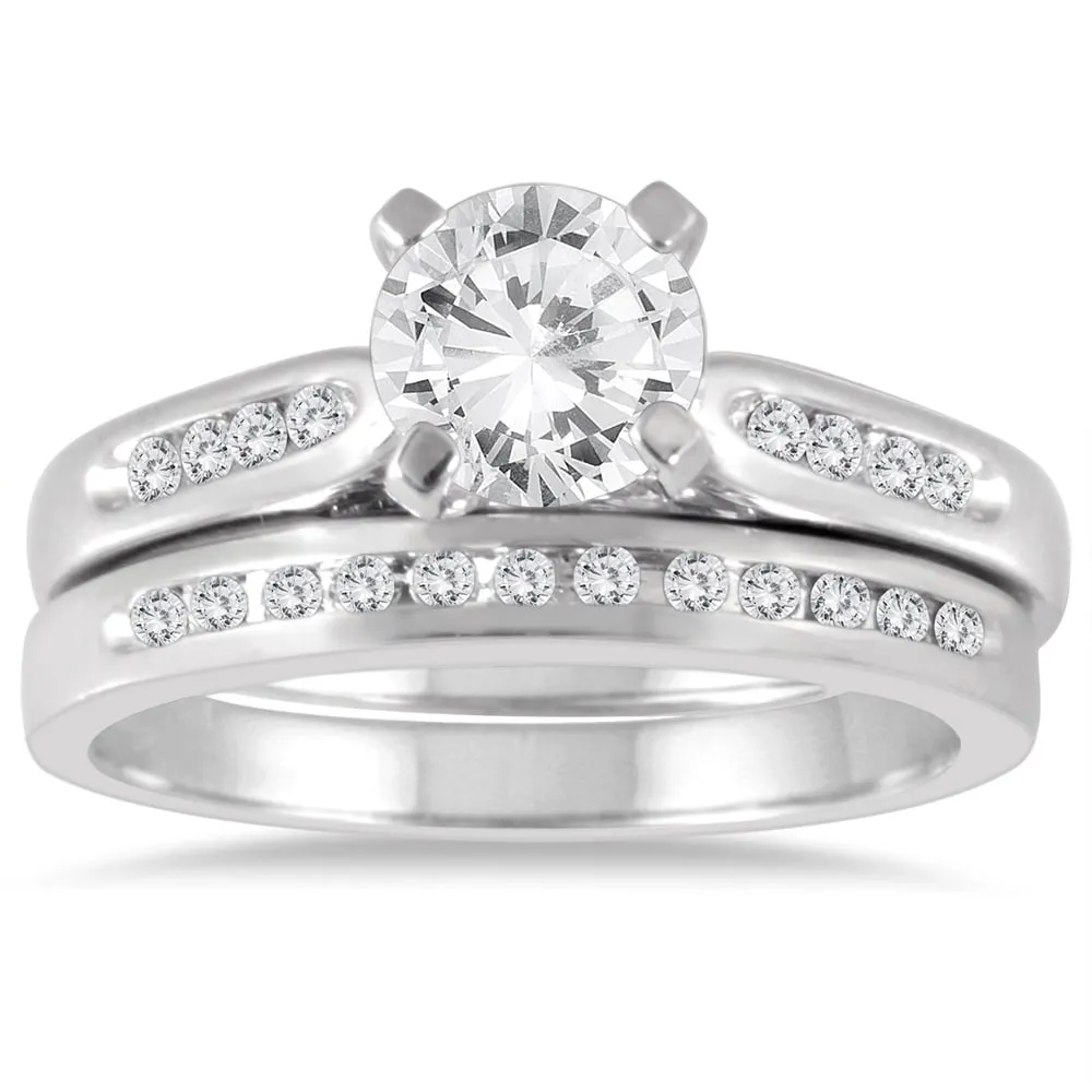 AGS Certified 1 1/5 Carat TW Diamond Bridal Set in 14K White Gold (I-J Color, I2-I3 Clarity) sold by Zulily