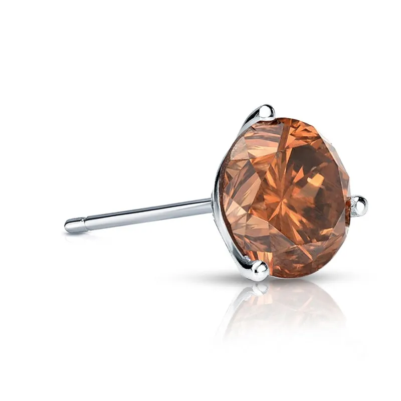 Auriya 14k Gold 3/4ct TDW Round SINGLE (1) Brown Diamond Stud Earring sold by Zulily