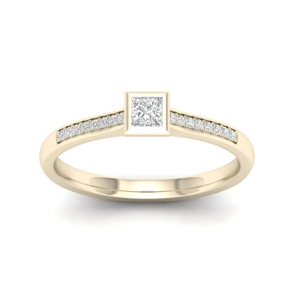De Couer 10k Gold 1/4ct TDW Diamond Classic Engagement Ring sold by Zulily product image thumbnail 5