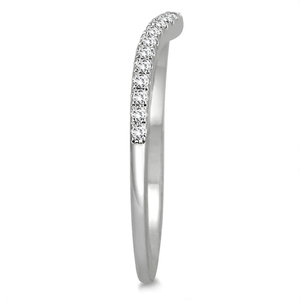 1/6 Carat TW Diamond Curved Wedding Band in 14K White Gold sold by Zulily product image thumbnail 2