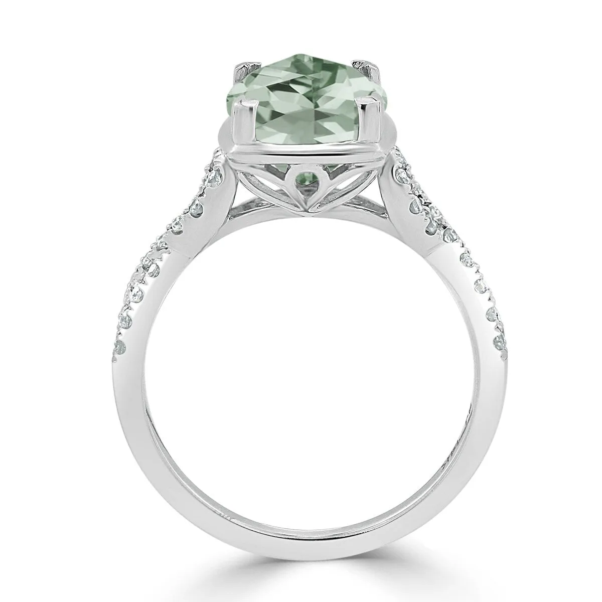 Auriya 2 1/3ct Cushion-cut Green Amethyst and Diamond Engagement Ring 1/5ctw 14kt Gold sold by Zulily product image thumbnail 5