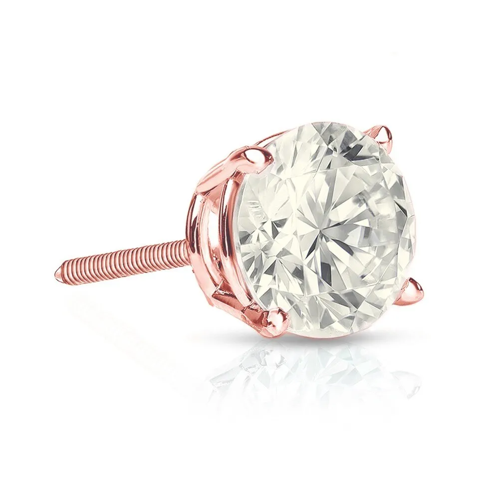Auriya 14k Gold 1ct TDW Round SINGLE STUD (1) Diamond Earring sold by Zulily product image thumbnail 3
