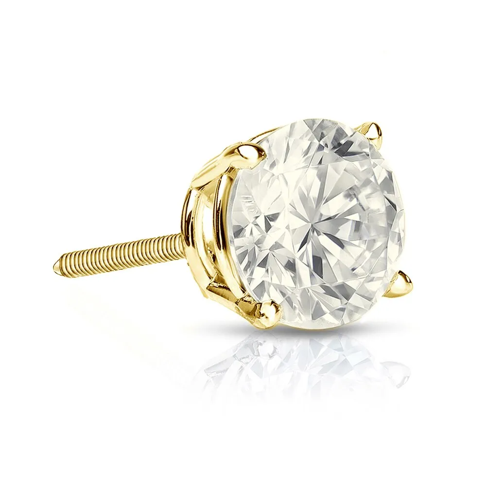 Auriya 14k Gold 1ct TDW Round SINGLE STUD (1) Diamond Earring sold by Zulily