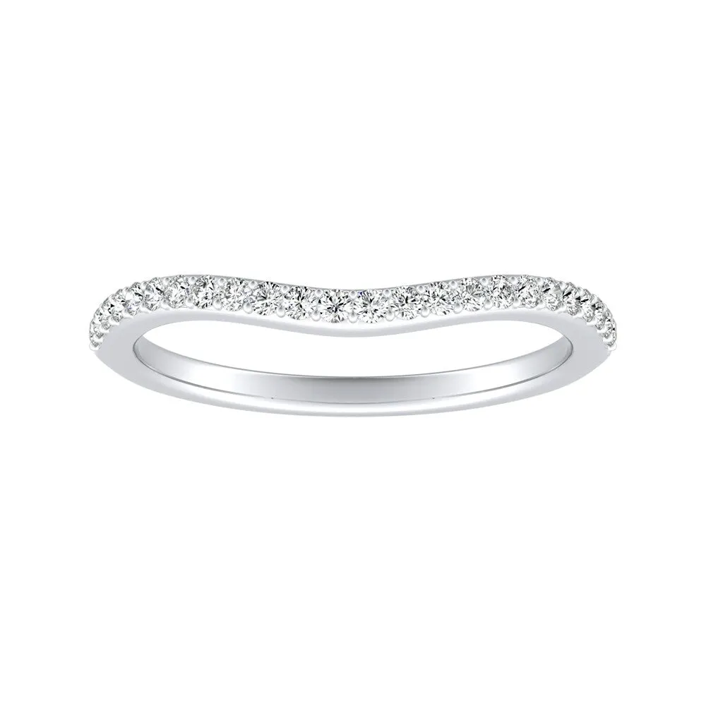 Auriya 1/8ctw Curved Diamond Wedding Band 18k Gold sold by Zulily