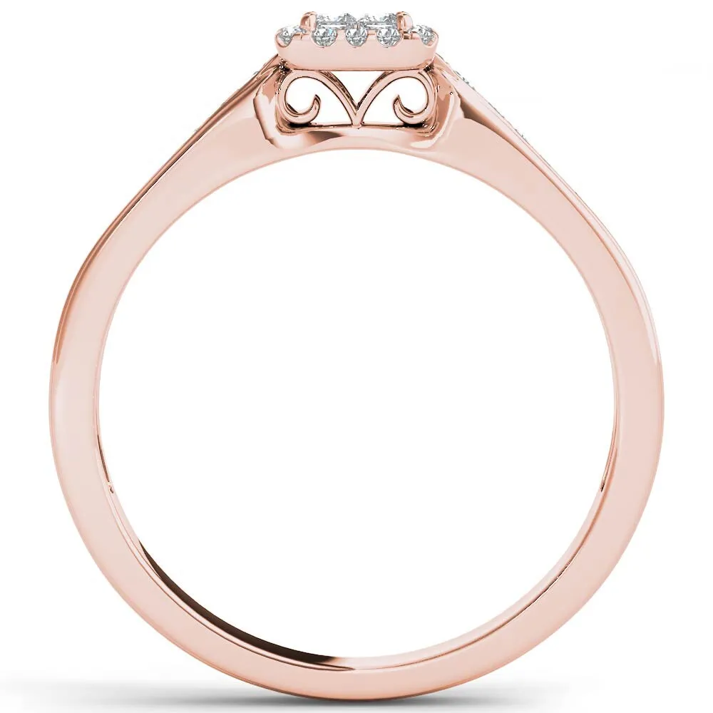 De Couer IGI Certified 10k Rose Gold 1/4ct TDW Diamond Halo Engagement Ring - Pink sold by Zulily product image thumbnail 3