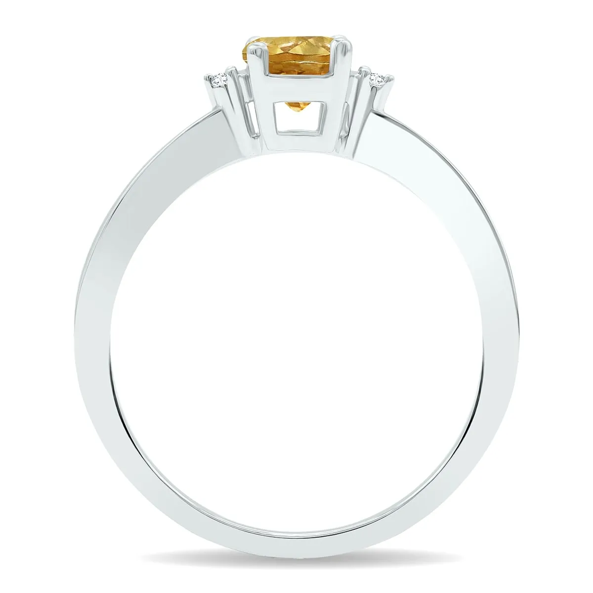 Women's Citrine and Diamond Classic Band in 10K White Gold sold by Zulily product image thumbnail 2