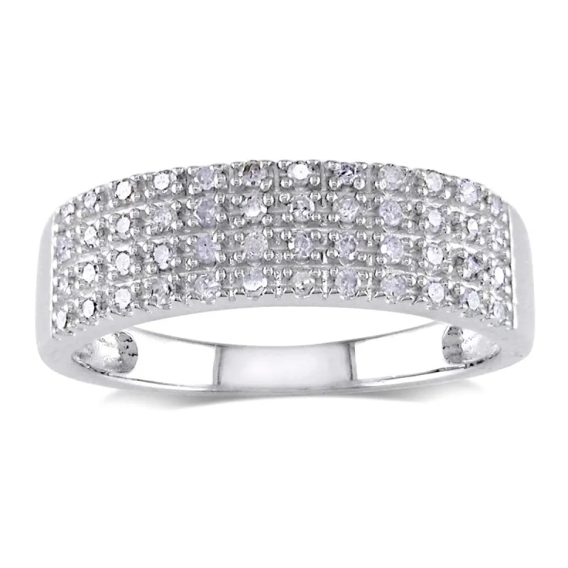 Miadora Sterling Silver 1/4ct TDW Pave Diamond Ring sold by Zulily