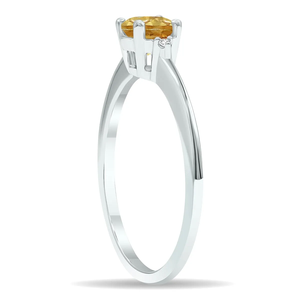 Women's Citrine and Diamond Classic Band in 10K White Gold sold by Zulily product image thumbnail 3