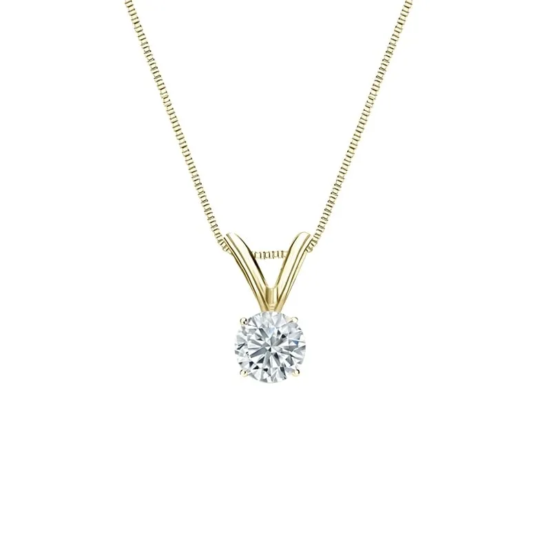 Auriya 18-karat Gold 0.20ctw Round Solitaire Lab Grown Diamond Necklace 4-Prong Basket (F-G VS) - 0.2 sold by Zulily