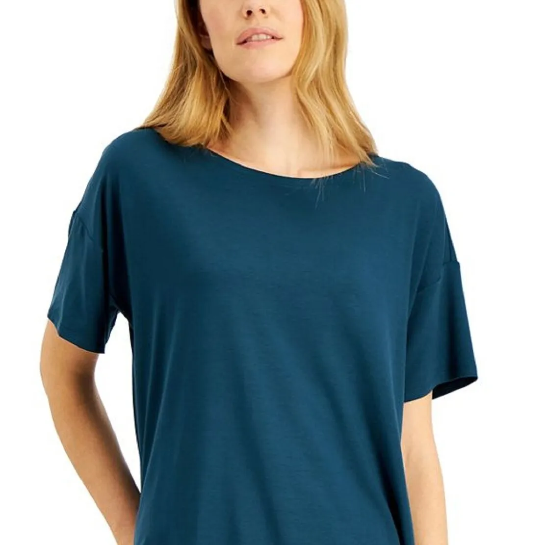 Eileen Fisher Women's Long Boxy T-Shirt Blue Size Small sold by Zulily product image thumbnail 2