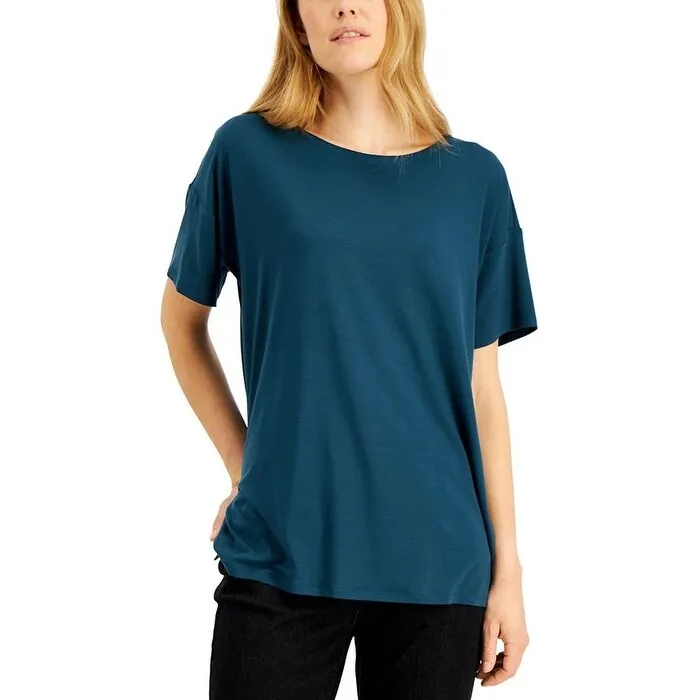 Eileen Fisher Women's Long Boxy T-Shirt Blue Size Small sold by Zulily