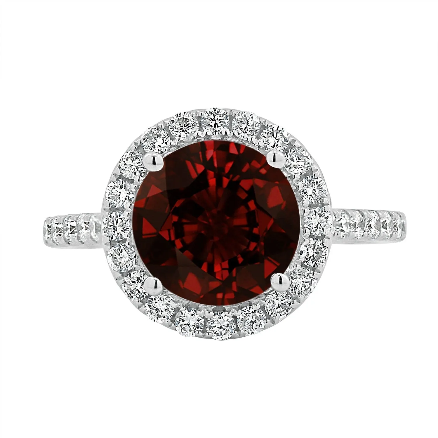 Auriya 3 1/3ct Fancy Round Garnet Gemstone and Halo Diamond Engagement Ring 5/8ctw 14k Gold sold by Zulily product image thumbnail 2