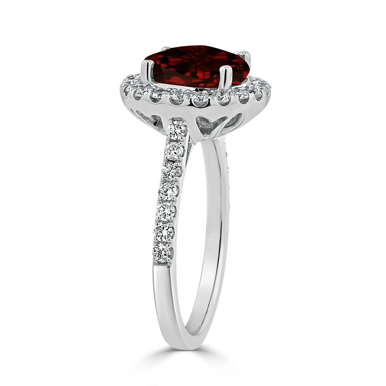 Auriya 3 1/3ct Fancy Round Garnet Gemstone and Halo Diamond Engagement Ring 5/8ctw 14k Gold sold by Zulily product image thumbnail 4