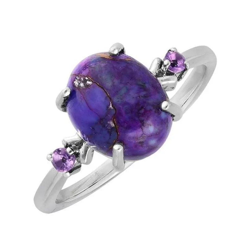 Purple Copper Turquoise Sterling Silver Promise Ring sold by Zulily