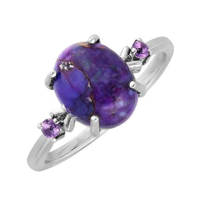 Purple Copper Turquoise Sterling Silver Promise Ring sold by Zulily