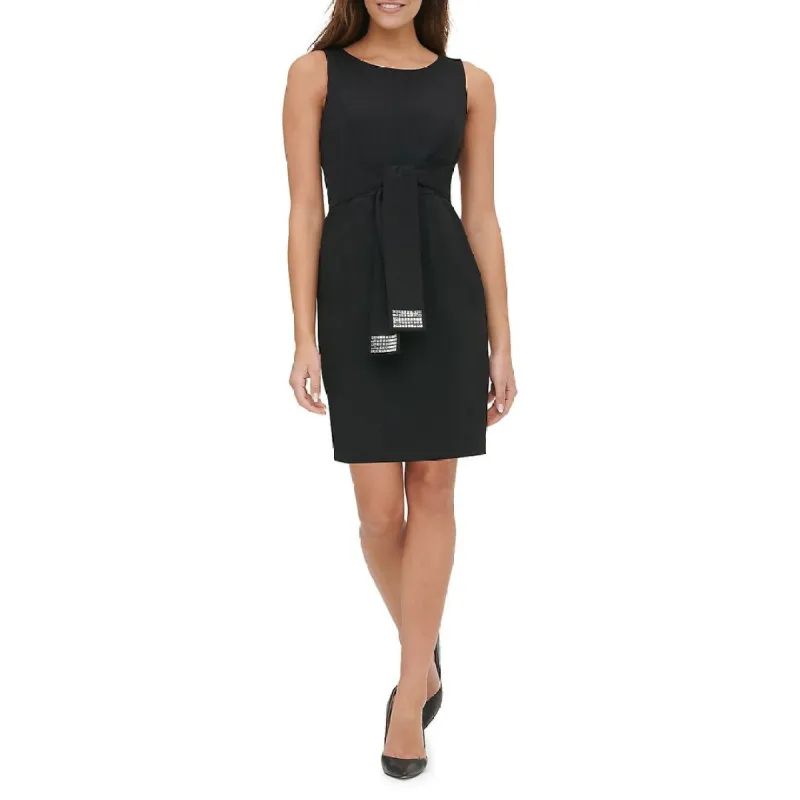 Tommy Hilfiger Women's Sequin Tie Sheath Dress Black Size 18 sold by Zulily