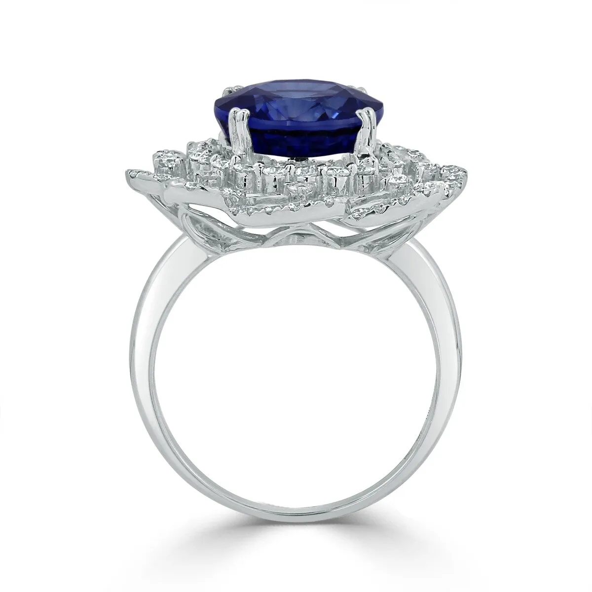 Auriya 18k Gold 10.05ct Oval Sapphire Halo Diamond Engagement Ring 1 1/4ct TDW sold by Zulily product image thumbnail 5