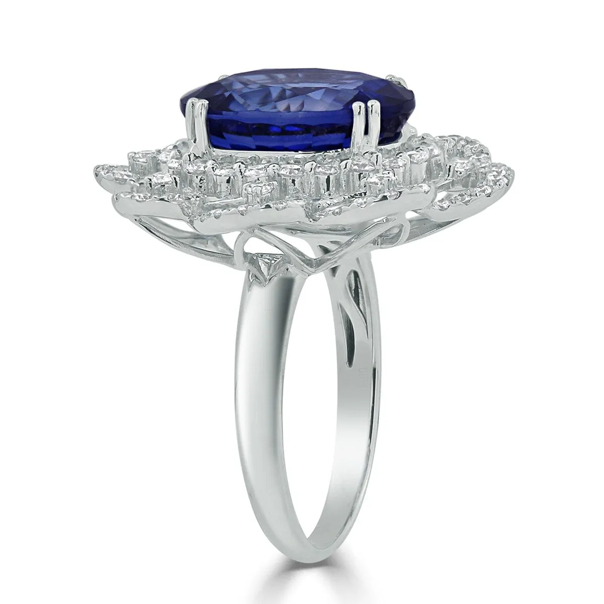 Auriya 18k Gold 10.05ct Oval Sapphire Halo Diamond Engagement Ring 1 1/4ct TDW sold by Zulily product image thumbnail 4