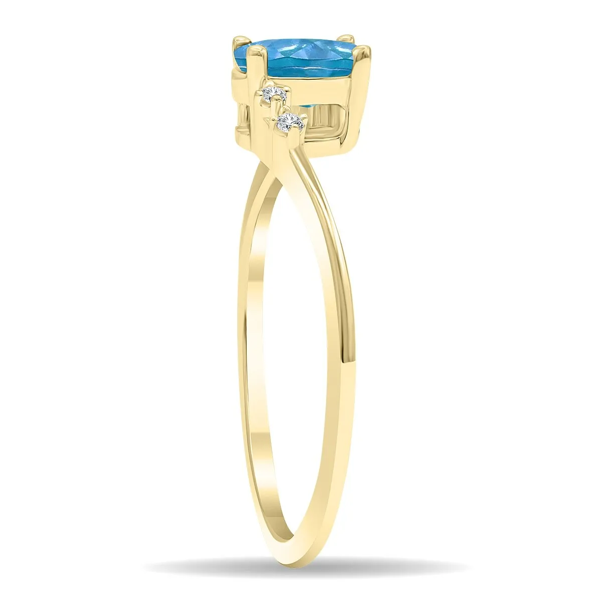 Women's Oval Shaped Blue Topaz and Diamond Tierra Ring in 10K Yellow Gold sold by Zulily product image thumbnail 2