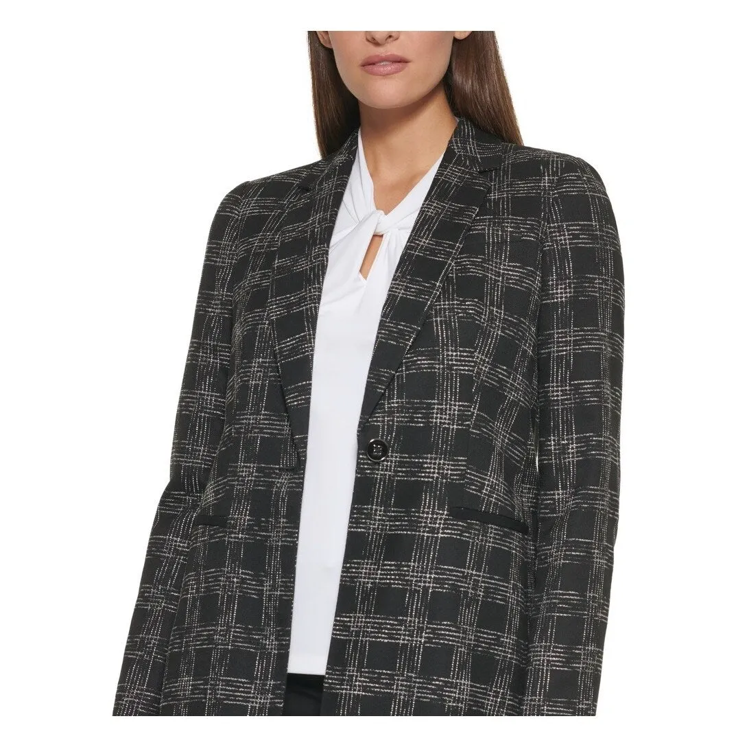 Tommy Hilfiger Women's Plaid Longline Blazer Black Size 8 sold by Zulily product image thumbnail 2