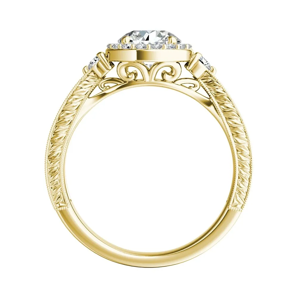 Auriya 14k Gold 2ctw Vintage Moissanite Halo Diamond Engagement Ring 1/3ctw sold by Zulily product image thumbnail 5
