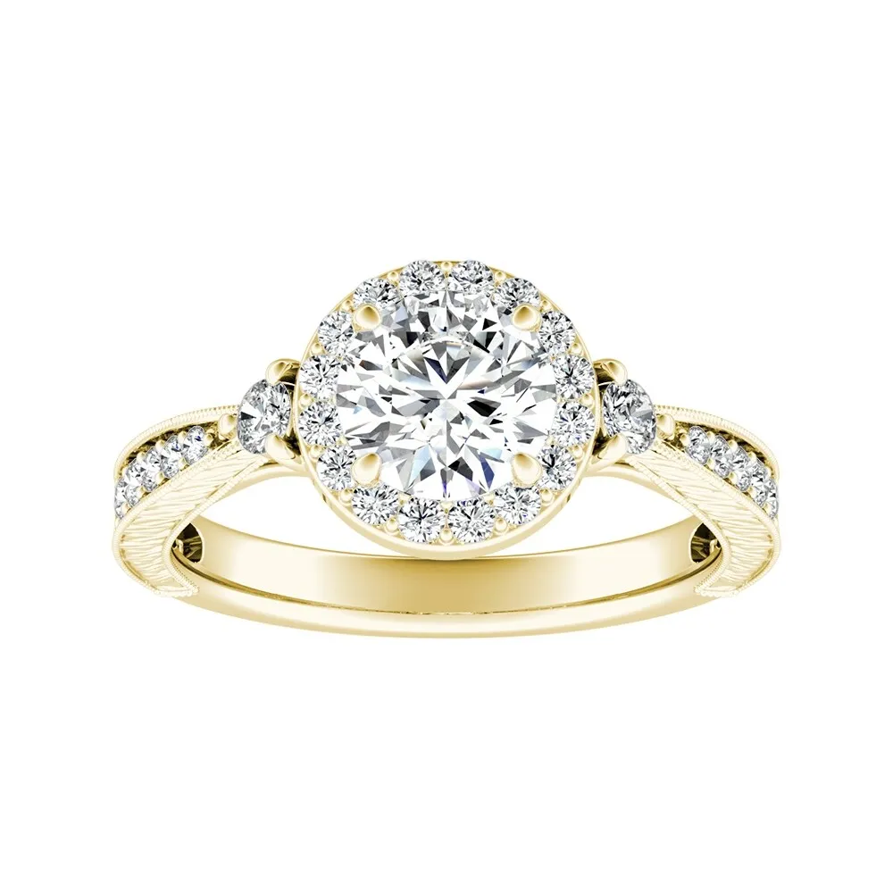 Auriya 14k Gold 2ctw Vintage Moissanite Halo Diamond Engagement Ring 1/3ctw sold by Zulily product image thumbnail 2