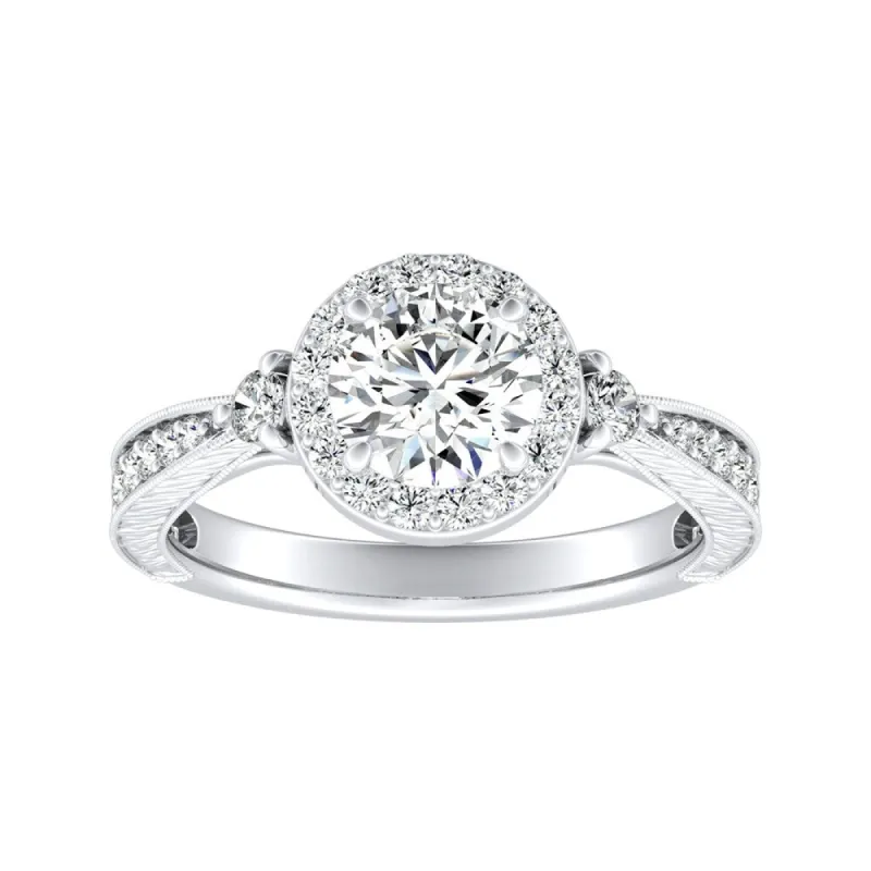 Auriya 14k Gold 2ctw Vintage Moissanite Halo Diamond Engagement Ring 1/3ctw sold by Zulily