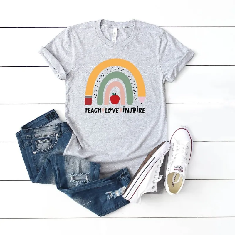 Teach Love Inspire Rainbow Short Sleeve Tee sold by Zulily