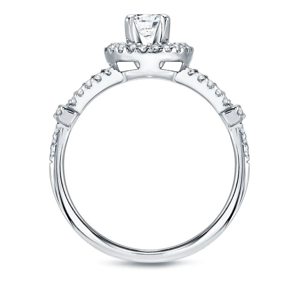 Auriya Modern 1 3/4ct TDW Round Diamond Halo Engagement Ring Set 14k Gold Certified sold by Zulily product image thumbnail 4