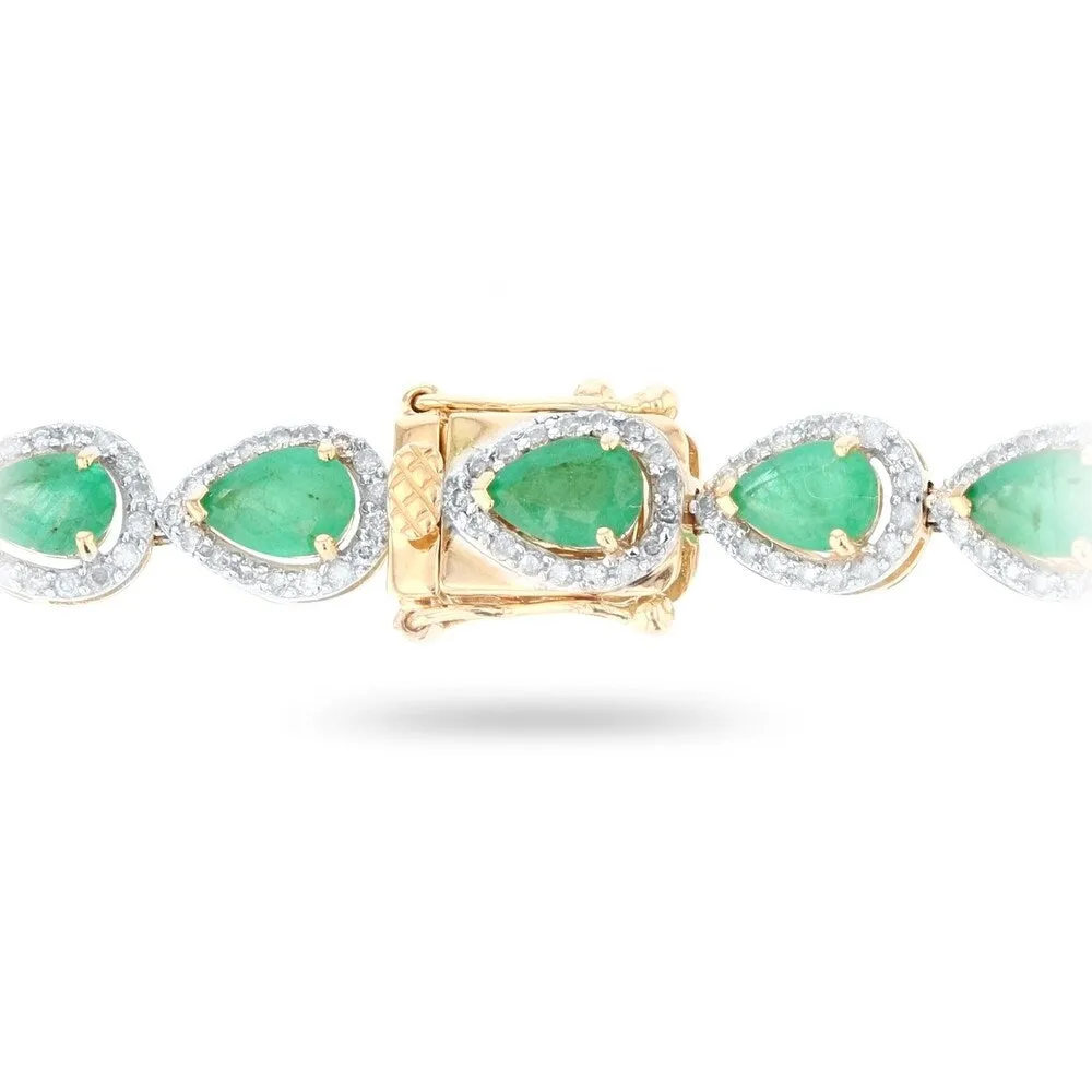 Auriya 14k Yellow Gold 7 1/8ct Emerald and 1 5/8ct TDW Diamond Bracelet - Green sold by Zulily product image thumbnail 3
