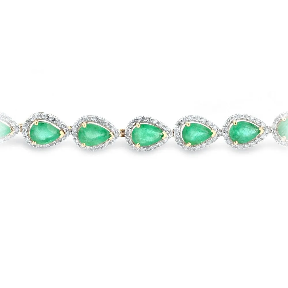 Auriya 14k Yellow Gold 7 1/8ct Emerald and 1 5/8ct TDW Diamond Bracelet - Green sold by Zulily product image thumbnail 4