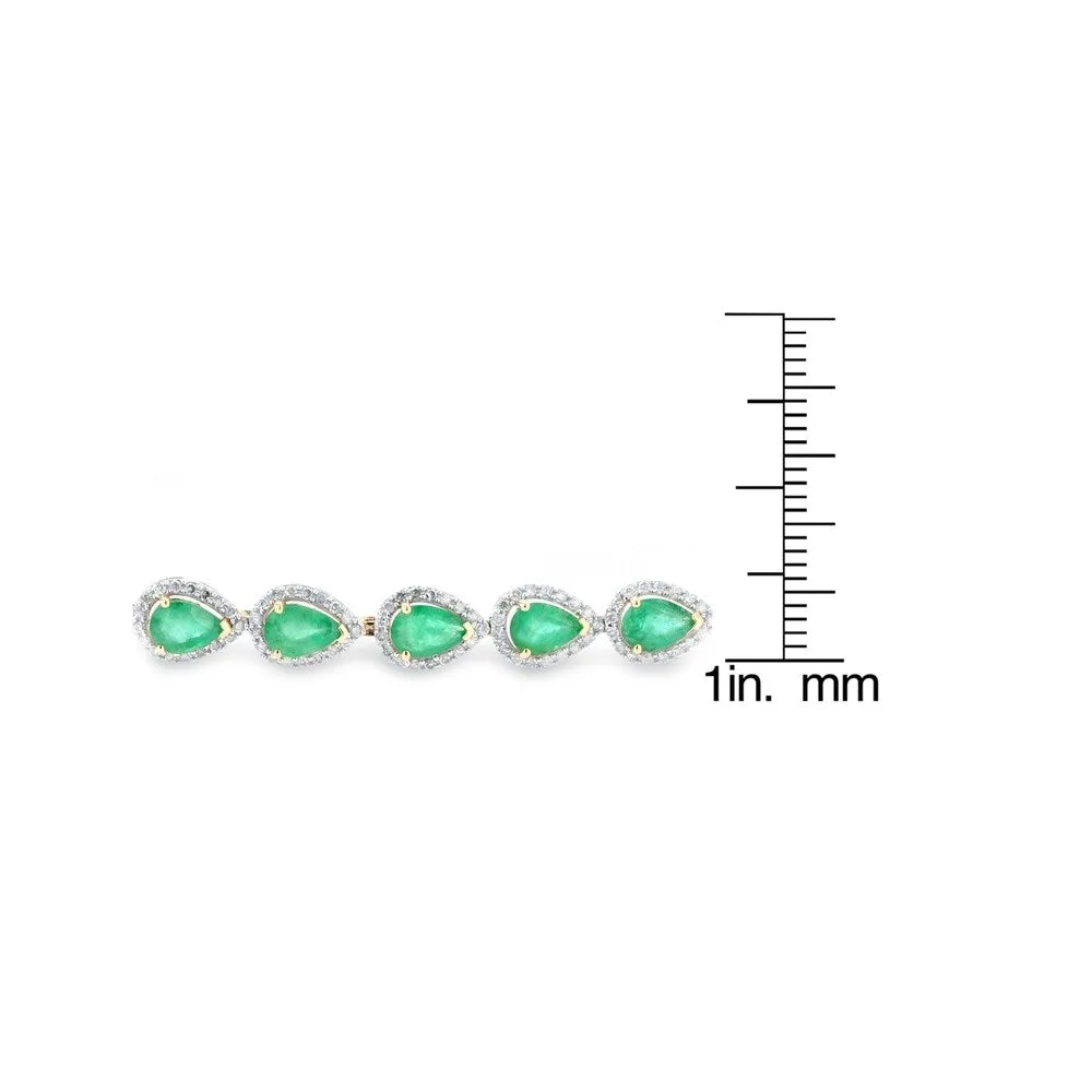 Auriya 14k Yellow Gold 7 1/8ct Emerald and 1 5/8ct TDW Diamond Bracelet - Green sold by Zulily product image thumbnail 5